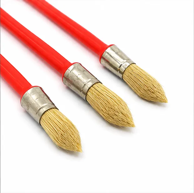 round natural bristle paint brush